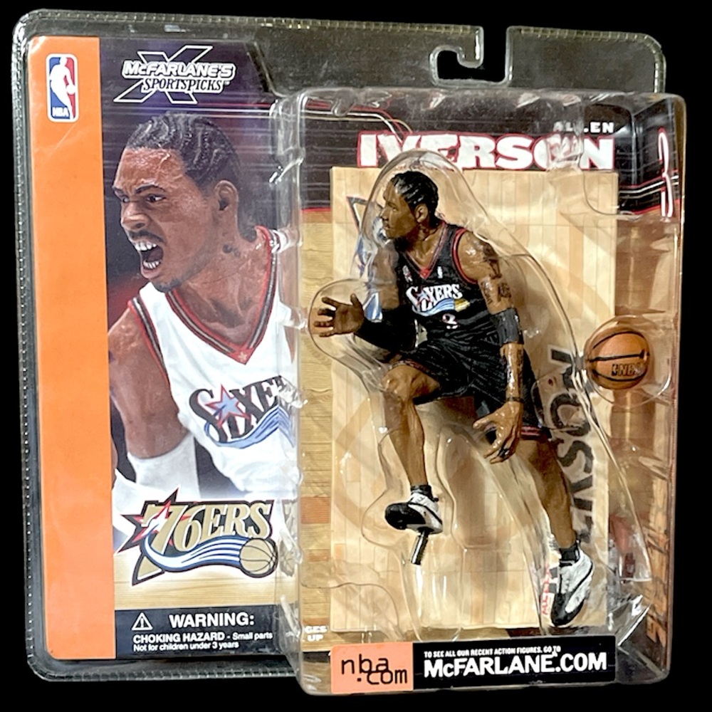 2002 McFarlane NBA Series1 ALLEN IVERSON Closed Mouth 76ers Chase Variant Figure